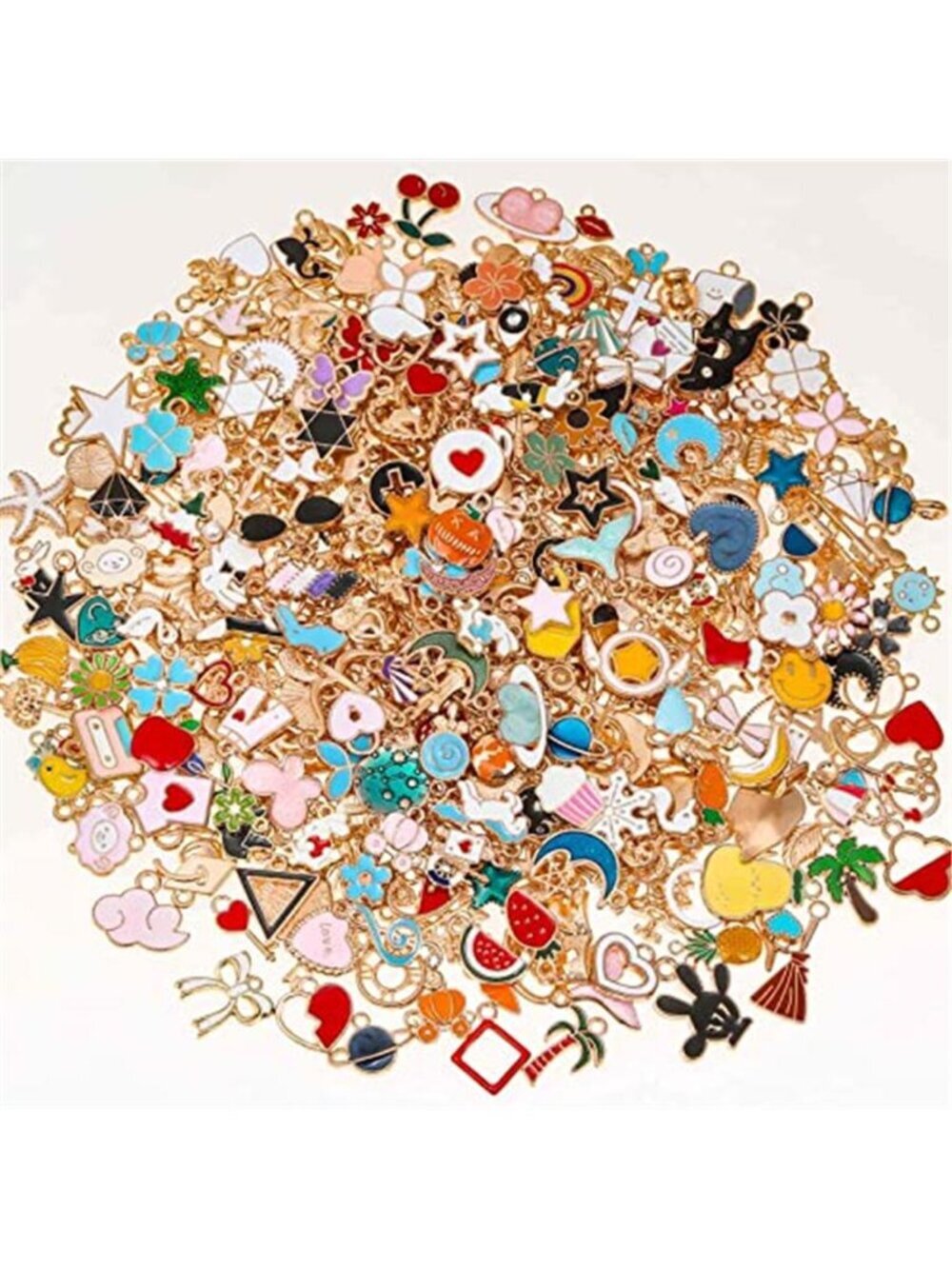 400Pcs Charms for Jewelry Making, Assorted Enamel Bracelet Bangle Charms, Mixed - Picture 6 of 7